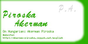 piroska akerman business card